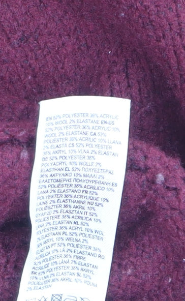 Primark Womens Burgundy Cardigan M Wool Blend Button Front Jumper