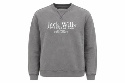 Jack Wills Womens Grey Logo Pullover Sweatshirt L Cotton Blend