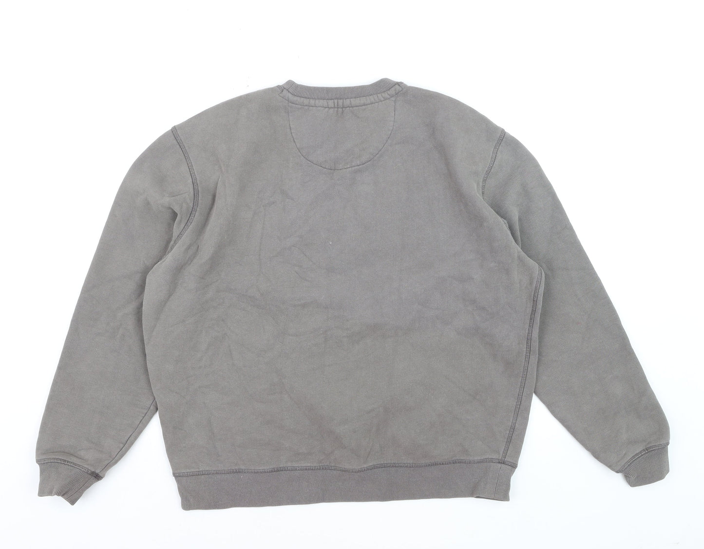 Jack Wills Womens Grey Logo Pullover Sweatshirt L Cotton Blend