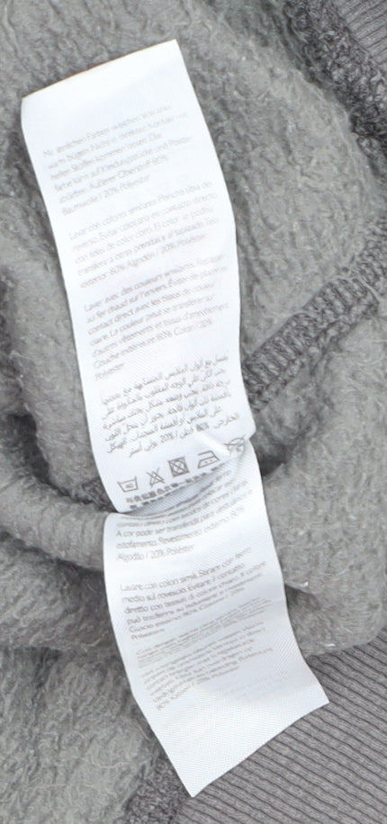 Jack Wills Womens Grey Logo Pullover Sweatshirt L Cotton Blend