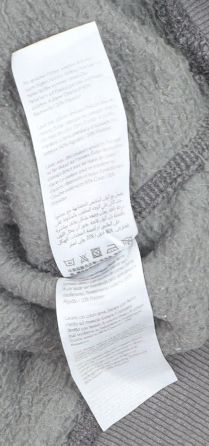Jack Wills Womens Grey Logo Pullover Sweatshirt L Cotton Blend