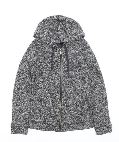 Next Women Grey Size 6 Hooded Knit Full Zip Activewear Jacket