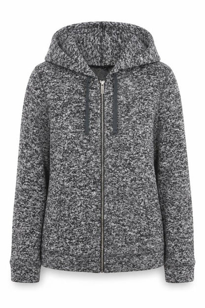 Next Women Grey Size 6 Hooded Knit Full Zip Activewear Jacket