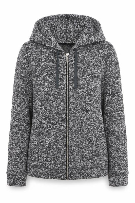 Next Women Grey Size 6 Hooded Knit Full Zip Activewear Jacket