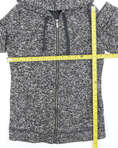 Next Women Grey Size 6 Hooded Knit Full Zip Activewear Jacket