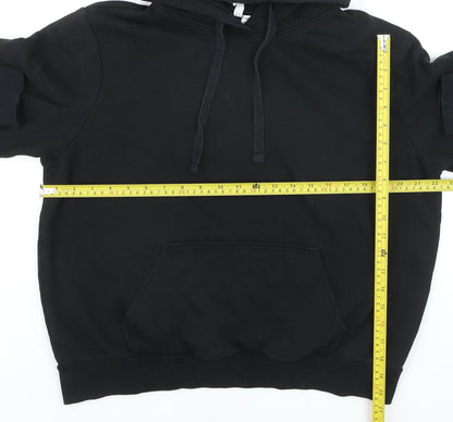 DIVIDED Men’s Black Pullover Hoodie L Fleece Cotton Blend