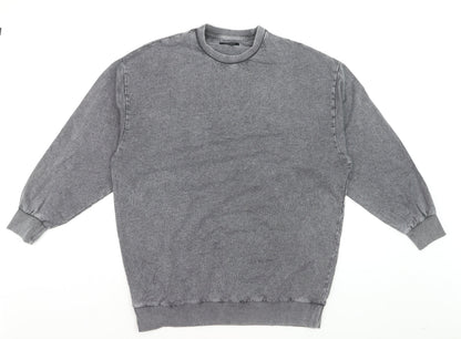 JD Williams Women Grey Cotton Sweatshirt Size 12 Crew Neck Pullover