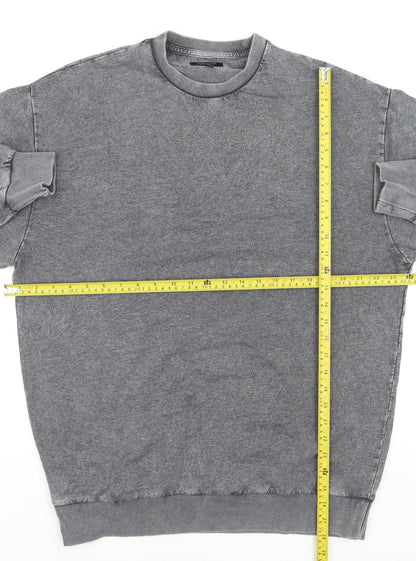 JD Williams Women Grey Cotton Sweatshirt Size 12 Crew Neck Pullover