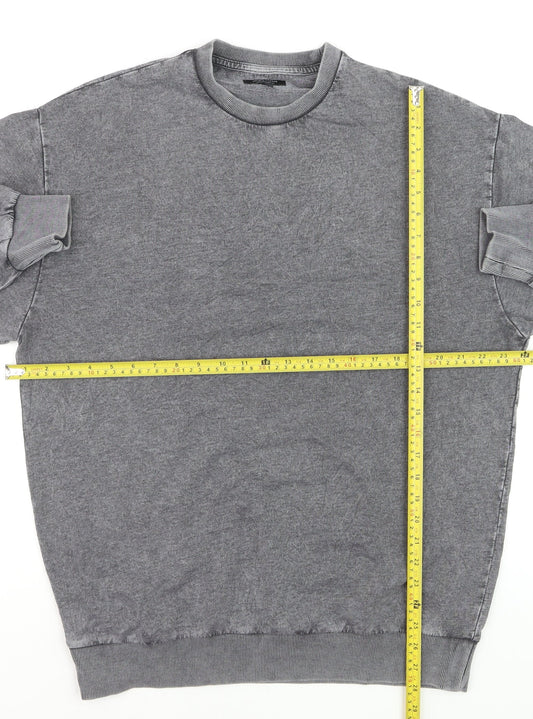 JD Williams Women Grey Cotton Sweatshirt Size 12 Crew Neck Pullover