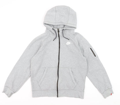 Nike Men's Grey Full Zip Hoodie Small Fleece Sweatshirt