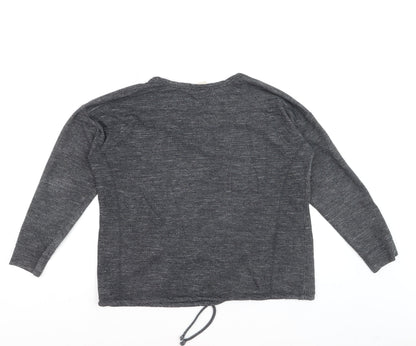 Next Women Grey Pullover Sweatshirt Size 14 Cotton Blend