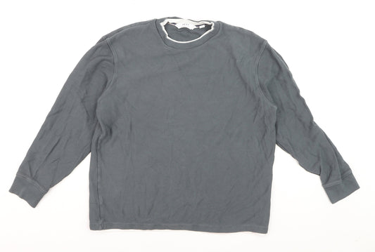 Next Men’s Grey Regular Fit Long Sleeve Cotton Top M