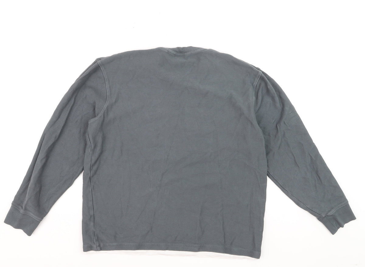 Next Men’s Grey Regular Fit Long Sleeve Cotton Top M