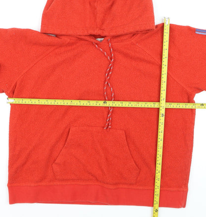 Faherty Boys Red Pullover Hoodie XL Cotton Blend Kangaroo Pocket