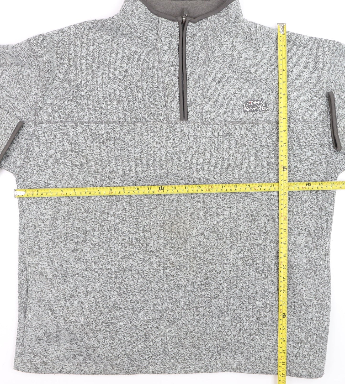 Weird Fish Men's Grey XL 1/4 Zip Fleece Sweatshirt Pullover