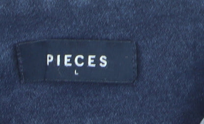 Pieces Womens Blue High Rise Jegging Jeans Size L Slim Fit Stretch Denim