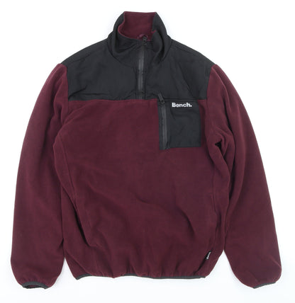Bench Men’s Brown Fleece 1/4 Zip Activewear Jacket L