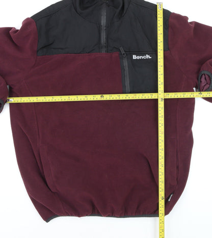 Bench Men’s Brown Fleece 1/4 Zip Activewear Jacket L