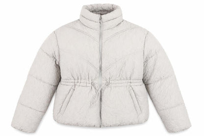 Boohoo Women’s Beige Puffer Jacket Size 10 Short Winter Coat