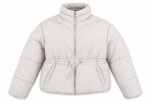 Boohoo Women’s Beige Puffer Jacket Size 10 Short Winter Coat