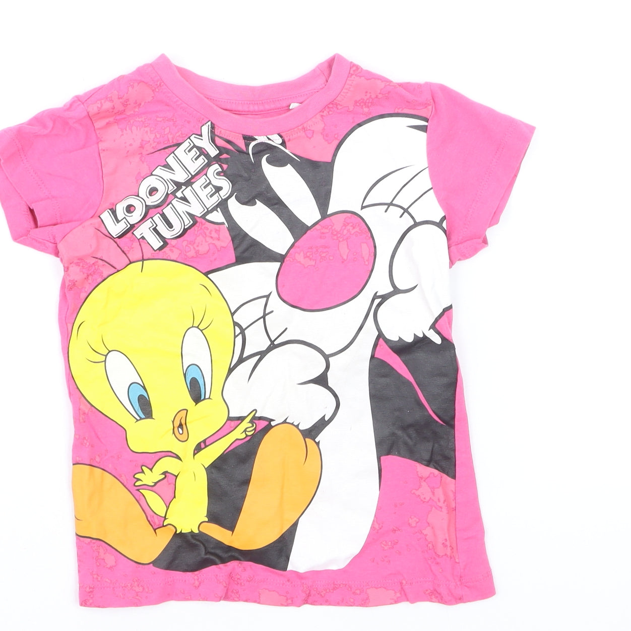 Warner Bros Girls Pink Looney Tunes Tweety & Sylvester T-Shirt 3-4 Years