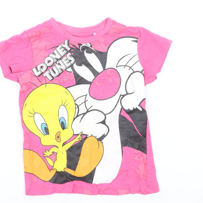 Warner Bros Girls Pink Looney Tunes Tweety & Sylvester T-Shirt 3-4 Years