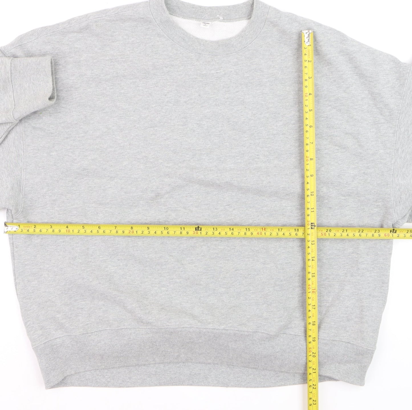 Uniqlo Men Grey XL Sweatshirt Crew Neck Classic Pullover Cotton Blend