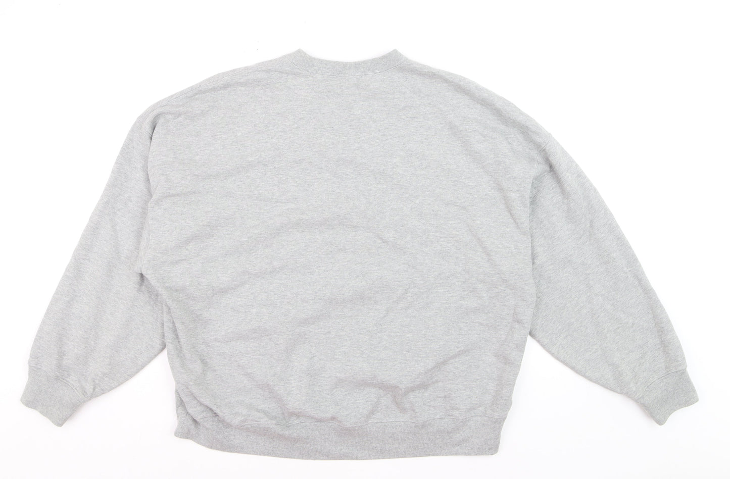 Uniqlo Men Grey XL Sweatshirt Crew Neck Classic Pullover Cotton Blend