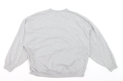 Uniqlo Men Grey XL Sweatshirt Crew Neck Classic Pullover Cotton Blend