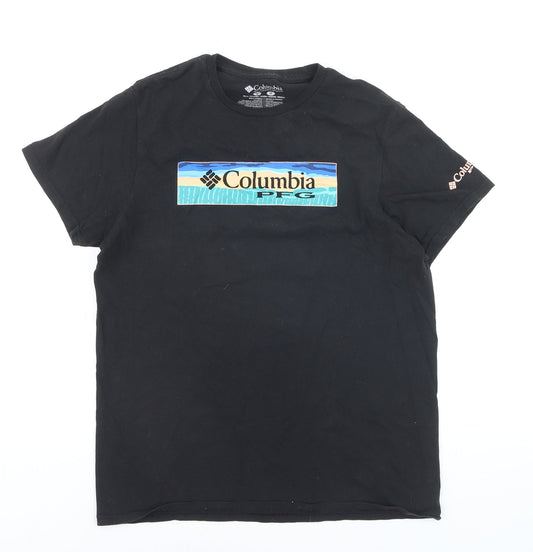 Columbia Men's Black Cotton Short Sleeve Crew Neck Graphic T-Shirt M