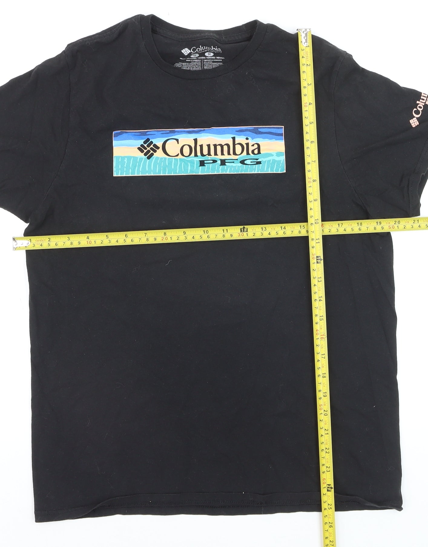 Columbia Men's Black Cotton Short Sleeve Crew Neck Graphic T-Shirt M