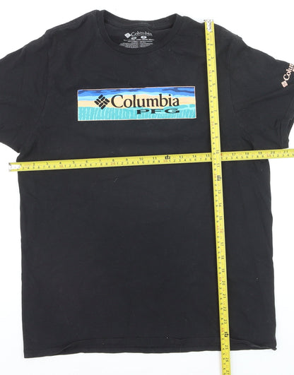Columbia Men's Black Cotton Short Sleeve Crew Neck Graphic T-Shirt M