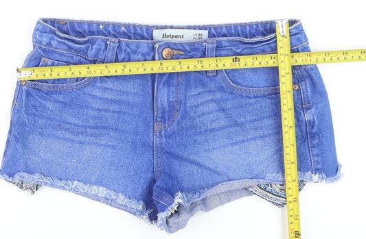 New Look Women's Blue Denim Hot Pants Shorts UK 10
