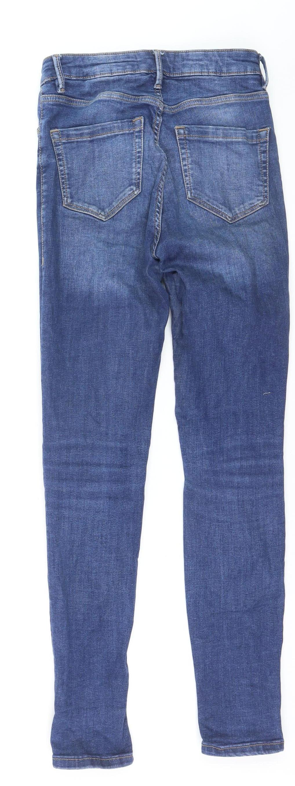 Mango Women’s Blue Skinny Mid-Rise Denim Jeans Size 8