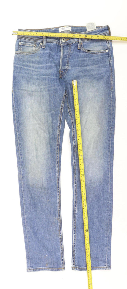 Jack & Jones Womens Blue Straight Leg Stretch Jeans Size 14 Regular