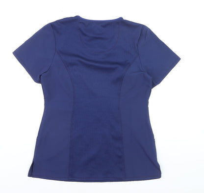 Infinity Womens Blue Short Sleeve Workwear T-Shirt Top Size L