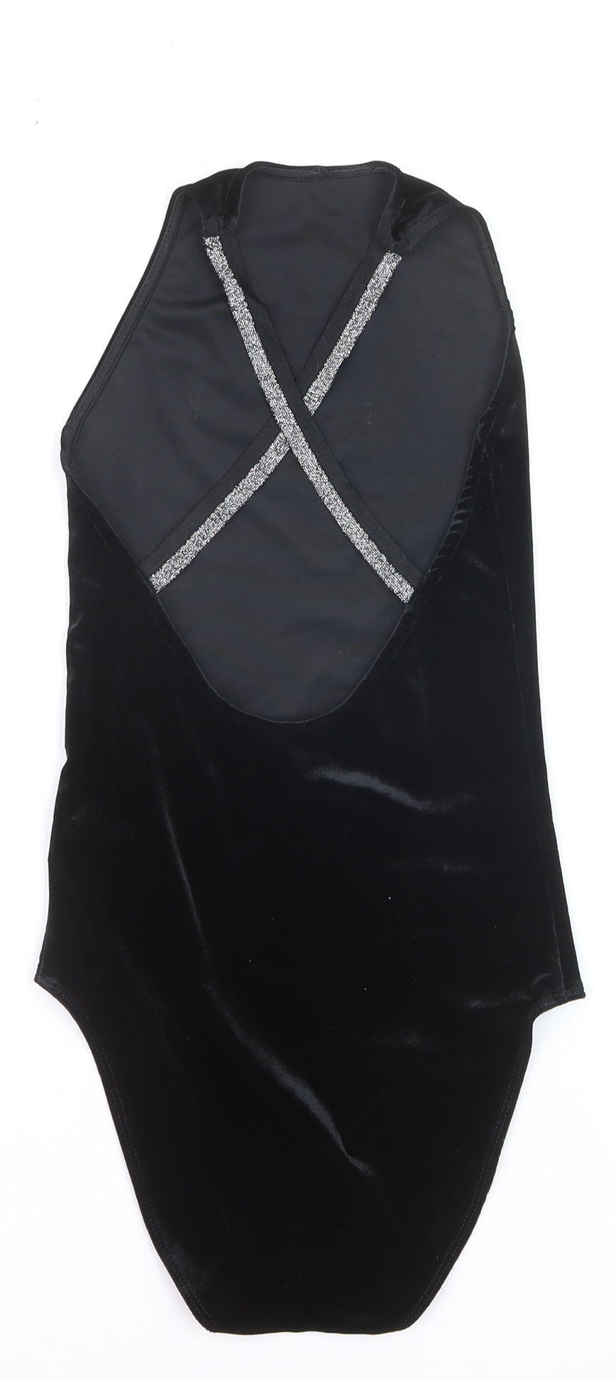 Nobody's Child Women's Black Velvet Sleeveless Camisole Bodysuit Size M