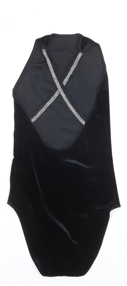 Nobody's Child Women's Black Velvet Sleeveless Camisole Bodysuit Size M