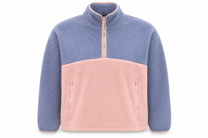 Dunnes Women’s Pink & Purple 1/2 Zip Fleece Sweatshirt Size 14 Lined Pullover
