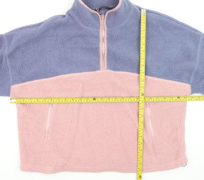 Dunnes Women’s Pink & Purple 1/2 Zip Fleece Sweatshirt Size 14 Lined Pullover