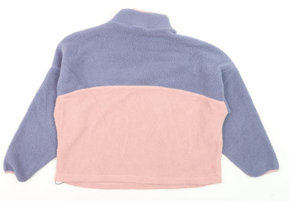 Dunnes Women’s Pink & Purple 1/2 Zip Fleece Sweatshirt Size 14 Lined Pullover