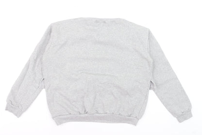 House of Hurrah Women Grey Leopard Star Pullover Sweatshirt L