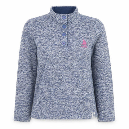 Land & Sea Womens Blue Henley Pullover Sweatshirt Size 12
