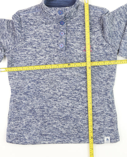 Land & Sea Womens Blue Henley Pullover Sweatshirt Size 12