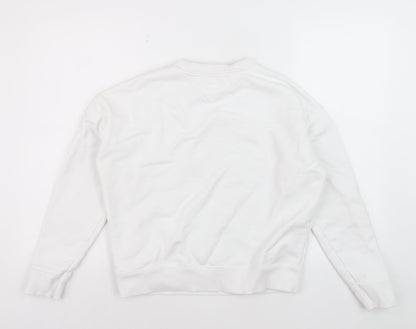 Tommy Jeans Men's White Crew Neck Sweatshirt Size S Classic Style