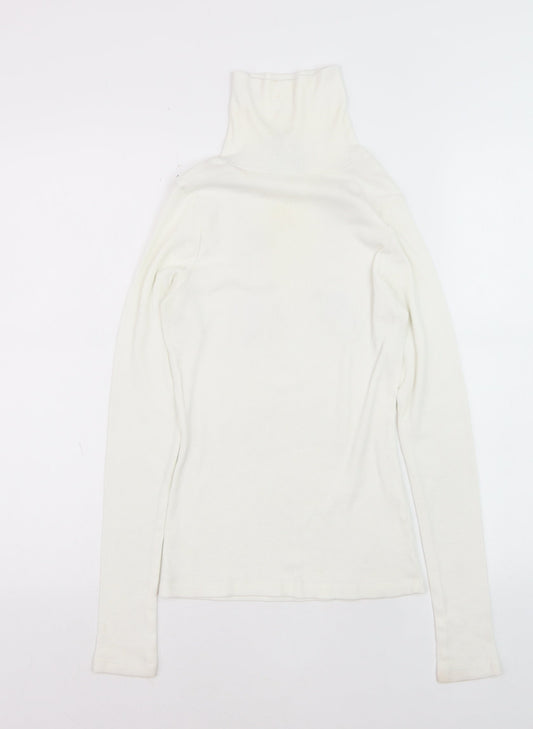 New Look Women’s White Roll Neck Slim Fit Jumper Size 8