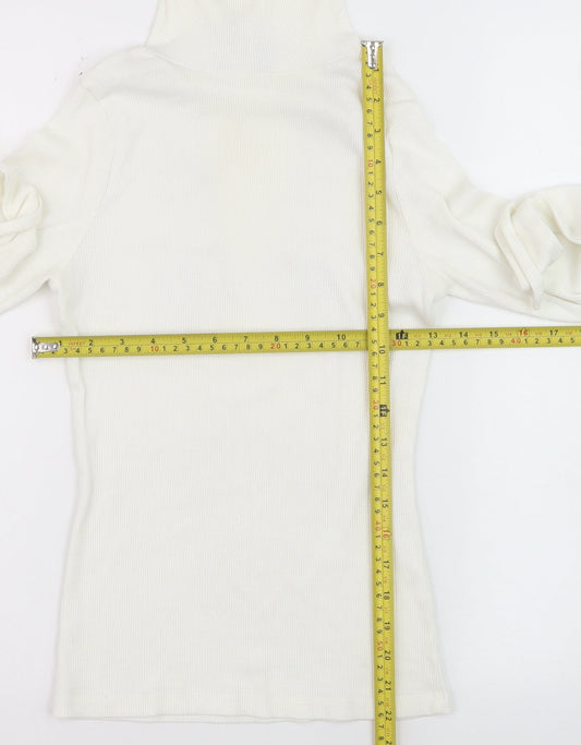 New Look Women’s White Roll Neck Slim Fit Jumper Size 8