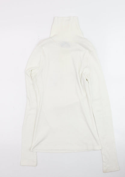 New Look Women’s White Roll Neck Slim Fit Jumper Size 8