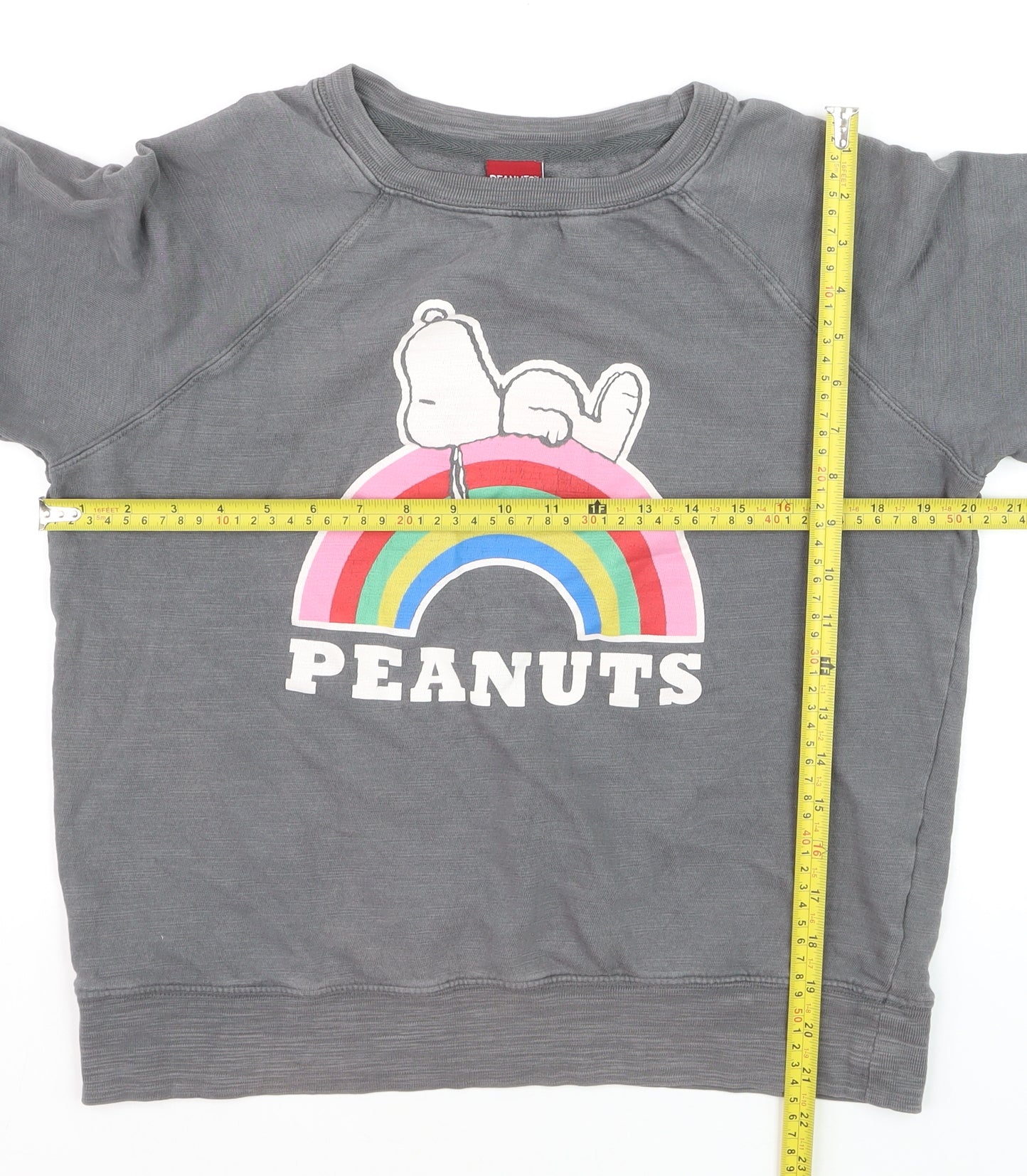Marks and Spencer Women's Grey Snoopy Peanuts Cotton Pullover Jumper Size 12