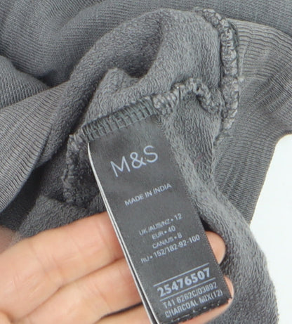 Marks and Spencer Women's Grey Snoopy Peanuts Cotton Pullover Jumper Size 12